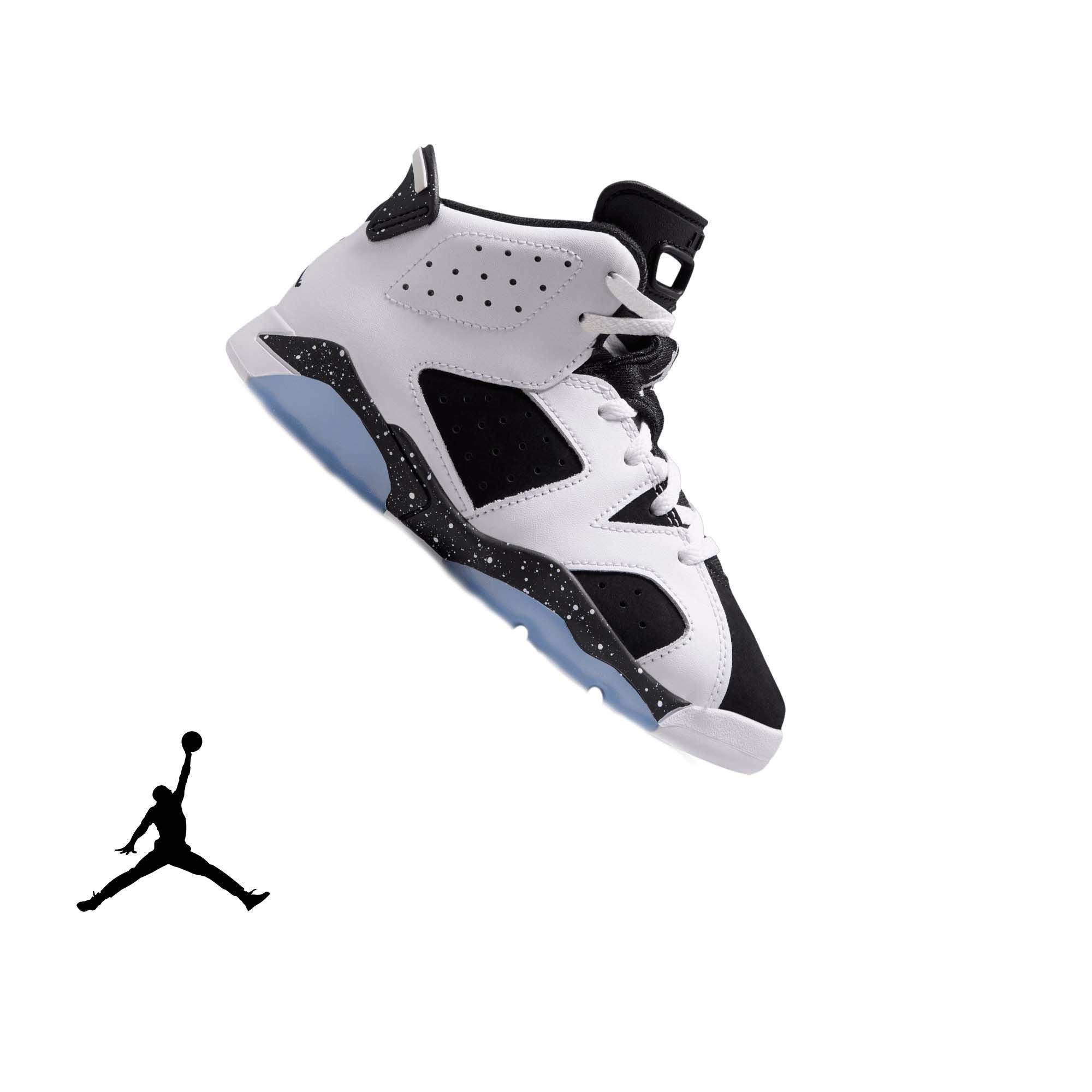 Jordan 6 Retro "Oreo" Preschool Kids' Shoe - WHITE/BLACK